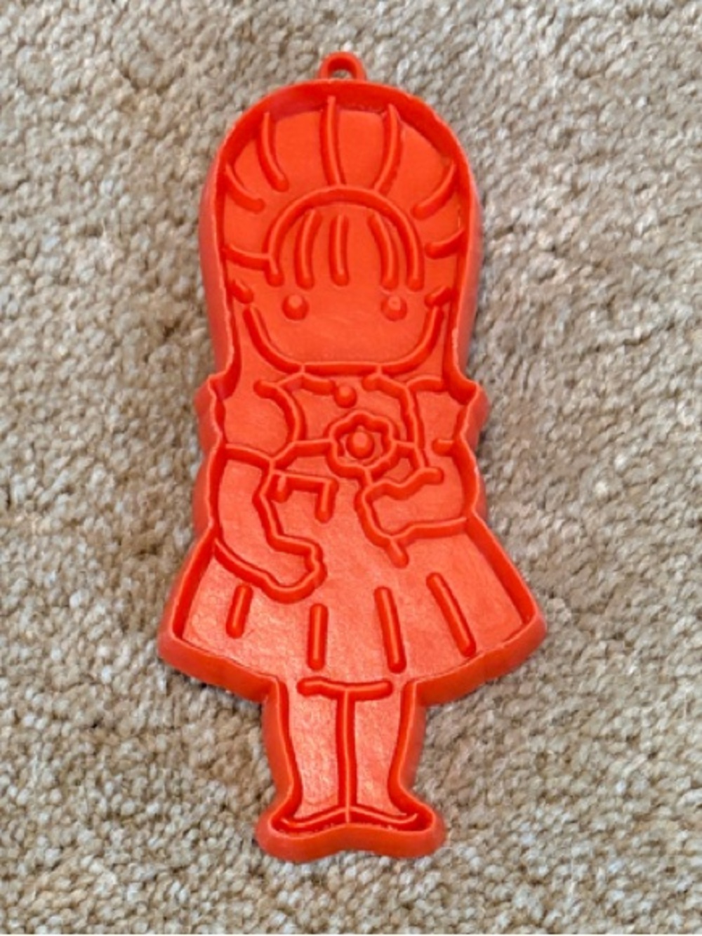 Vintage 70s Red Cookie Cutter Wolfpit Enterprises Girl Flower Child